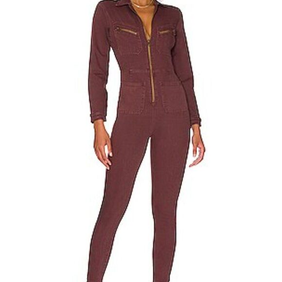 Free People nwt Lennox jumpsuit with Long Sleeves, size L - Picture 1 of 7